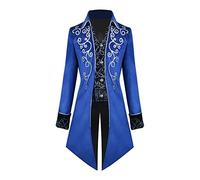 Hailong Ming Costume da Uomo da Donna Medievale con Frac Steampunk, Blu, io