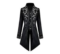 Hailong Ming Costume da Uomo da Donna Medievale con Frac Steampunk, Nero, io