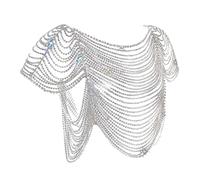 Hailong Ming Discoteca con Scintillanti, Vistose Catene per Il Corpo E Ornamenti per Il Collo, Abbigliamento alla Moda per, d'Argento