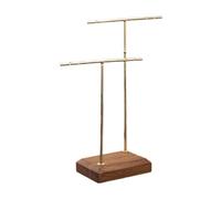 Hailong Ming Espositore per Orecchini, Porta Orecchini, Espositore per Gioielli, Appendi Orecchini Multifunzionale da Banco, Base in Legno, 2 Avvocato Legno Marrone