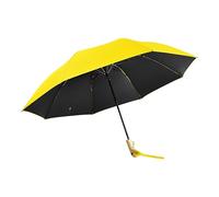 Hailong Ming Ombrelli Da Pioggia per Pioggia, Ombrello, Design con Manico Carino, Schermo Da Viaggio Portatile per Uomo, Donna, Viaggi con Zaino, Ragazze, Giallo nero