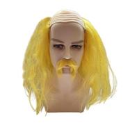 Hailong Ming Parrucca cap Calvo Lungo con Capelli sulle Accessori per Costumi Facile da Curare Il Gioco di Halloween Comic con, Giallo