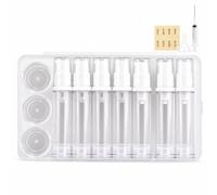 Hailong Ming Set di Contenitori da Ricaricabili in Plastica per Cosmetici e Liquidi, da e Vasetti per Crema, Set da 10 pezzi: 7 flaconi a becco d'uccello da 10ml, 3 vasetti per crema da 5g