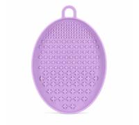 Hailong Ming Tappetino in Silicone per Pennelli Trucco con Ventosa, Strumento Manuale per Pennelli Cosmetici, pulizia pennelli trucco, Viola