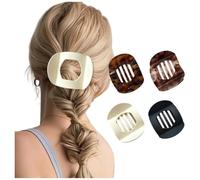Hailoyearn - Fermagli per capelli, casual, versatili, in tinta unita, piatti, da donna, materiali durevoli, antiscivolo e confortevoli, tenuta forte (set da 1 di 4 colori)