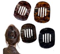 Hailoyearn - Fermagli per capelli, casual, versatili, in tinta unita, piatti, da donna, non scivolano (4 pezzi)