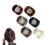 Hailoyearn Hair Clips 4/6PCS, Casual Versatile Solid Colour Lay Flat Hair Clip, Large Flat Hairs Clips for Women Thick/Thin Hairs, Volume Flats Top Round Clip (6Pcs A)