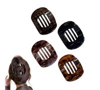 Hailoyearn Hair Clips 4/6PCS, Casual Versatile Solid Colour Lay Flat Hair Clip, Large Flat Hairs Clips for Women Thick/Thin Hairs, Volume Flats Top Round Clip (4Pcs B)