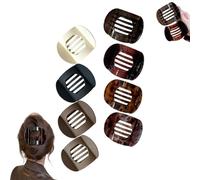 Hailoyearn Hair Clips 4/6PCS, Casual Versatile Solid Colour Lay Flat Hair Clip, Volume Flat Top Round Clip for Thick/Thin, Large No Slip Claw Clips for Women (8Pcs)