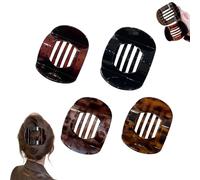 Hailoyearn Hair Clips 4/6PCS, Casual Versatile Solid Colour Lay Flat Hair Clip, Volume Flat Top Round Clip for Thick/Thin, Large No Slip Claw Clips for Women (4 Pcs-C)