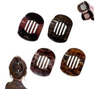 Hailoyearn Hair Clips 4/6PCS, Casual Versatile Solid Colour Lay Flat Hair Clip, Volume Flat Top Round Clip for Thick/Thin, Large No Slip Claw Clips for Women (4 Pcs-A)