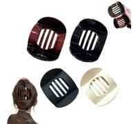 Hailoyearn Hair Clips 4/6PCS, Casual Versatile Solid Colour Lay Flat Hair Clip, Volume Flat Top Round Clip for Thick/Thin, Large No Slip Claw Clips for Women (4 Pcs-E)