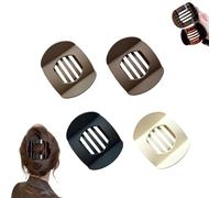 Hailoyearn Hair Clips 4/6PCS, Casual Versatile Solid Colour Lay Flat Hair Clip, Volume Flat Top Round Clip for Thick/Thin, Large No Slip Claw Clips for Women (4 Pcs-B)