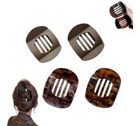 Hailoyearn Hair Clips 4/6PCS, Casual Versatile Solid Colour Lay Flat Hair Clip, Volume Flat Top Round Clip for Thick/Thin, Large No Slip Claw Clips for Women (4 Pcs-D)