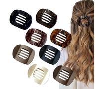 Hailoyearn Hair Clips,Hailoyearn Flat Hair Clips for Women,Hailoyearn Casual Versatile Solid Colour Lay Flat Hair Clip,Volume Flat Top Round Clip for Thick or Thin Hair (8 Pcs)