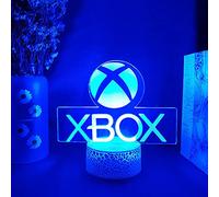 HaiMa - Lampada da gioco per Xbox Game Icon 3D, con illuminazione a LED, con sensore di luce, colore bianco 16 colori e telecomando