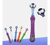 HaiMa - Spazzolino da denti per cane, con tre testine per animali da compagnia, pulizia orale, grande spazzolino da denti per cani, forniture per animali da compagnia, colore: blu