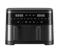 HAIMEEC Friggitrice ad aria 11 litri, Air Fryer doppio cestello, 10 Preimpostazioni, Schermo Tattile Digitale, Friggitrice Senza Olio, Componenti Antiaderenti, Regolabili 30°C-200°C, 78 Ricette