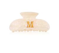 HAIMEIKANG Fermaglio per capelli in acrilico con lettera dell'alfabeto, con iniziale, grazioso, per capelli da sposa, con monogramma, molletta grande per capelli spessi