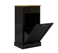 HAINEW Armadietti da cucina con sistema di raccolta differenziata e 1 cassetto, manico in metallo, nero, 50 × 35 × 90 cm