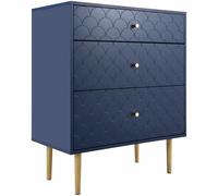 HAINEW Cassettiera con 3 cassetti, blu navy, credenza per cassetti, stile moderno, con cassetti, per camera da letto e tutti gli spazi, H89/B75/T40 cm (blu navy)