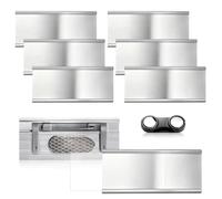 Hainue 6 Pezzi Targhetta Magnetica in Alluminio,Badge Portanome Magnetico 72 mm x 31 mm con Spilla e Clip da Tasca adatto per Luoghi di Lavoro, Fiere, Ristoranti E Scuole(argento)