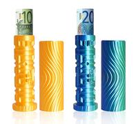 Hainue Confezione da 2 scatole misteriose di enigma e labirinto per denaro, stampate in 3D, con scomparto segreto e cilindro di codice, allenamento di concentrazione (orato + verde)