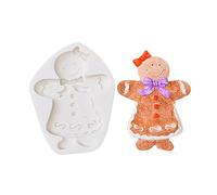 Haione Stampo in silicone a forma di omino di pan di zenzero, decorazione natalizia per torte, biscotti, cubetti di ghiaccio, zucchero, caramelle, sapone (#2)