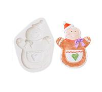 Haione Stampo in silicone a forma di omino di pan di zenzero, decorazione natalizia per torte, biscotti, cubetti di ghiaccio, zucchero, caramelle, sapone (#6)