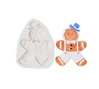 Haione Stampo in silicone a forma di omino di pan di zenzero, decorazione natalizia per torte, biscotti, cubetti di ghiaccio, zucchero, caramelle, sapone (#5)