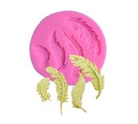 Haione Stampo in silicone a forma di piume, per decorazioni di torte al cioccolato, strumenti da forno per biscotti, cubetti di ghiaccio, candele, caramelle, sapone