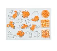 Haione Stampo in Silicone Barocco Vintage per Fondente,con Rilievo Floreale e Pizzo,per Decorazioni di Torte,Biscotti,Candele,Sapone e Caramelle Fai da Te (#2)