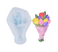 Haione Stampo in silicone per bouquet di tulipani, decorazioni per torte al cioccolato, strumenti da forno per biscotti, cubetti di ghiaccio, candele, sapone (#2)