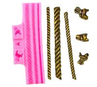 Haione Stampo in Silicone per Fondente a Forma di Corda di Perle,Rilievo Floreale,Pizzo,Stampo per Torte,Decorazione,Strumenti per la Cottura Fai da Te,Biscotti,Candele,Sapone,Caramelle(#2)