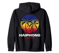 Haiphong Vietnam Beach Palm Tree Retro Anni '80 Style Felpa con Cappuccio