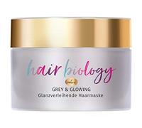 Hair Biology Grey & Glowing - Maschera per capelli, per capelli biondi, grigi e bianchi, 160 ml