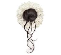 Hair Bun Extension, Women’s Lace Updo Hairpiece, Ponytail Holder Wig Accessory, Natural-Look Styling Piece for Brides, Girlfriends, Girls, Weddings, Everyday Use, 7.09 Inches