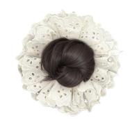 Hair Bun Extension, Women’s Lace Updo Hairpiece, Ponytail Holder Wig Accessory, Natural-Look Styling Piece for Brides, Girlfriends, Girls, Weddings, Everyday Use, 7.09 Inches