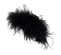 Hair Claw Clip - Artificial Ostrich 10cm | Black Feathers Headpiece
