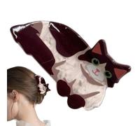 Hair Claw Clips - Animal Cat Shape Grip, non Slip Strong Hold Design, Secure Styling Accessory, Management per i capelli di viaggio School Home Office, Elegant Black Styling Tool