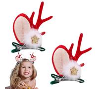 Hair Clips For Christmas, 2PCS Antlers Headdress Hairpin Deer Horns Ears Hair Clips, Cute Headdress Hairpins Deer Horns Ears Hairclips For Girls, Women, Children, Christmas Party