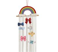 Hair Clips Storage Hanger, Wall Mount Hair Clip Storage Hanger, Rainbow Design Bow Organizer for Girls, Hair Claw Organizer and Clip Holder, Multi-Purpose Storage for Bedroom and Hair Accessories
