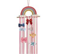 Hair Clips Storage Hanger, Wall Mount Hair Clip Storage Hanger, Rainbow Design Bow Organizer for Girls, Hair Claw Organizer and Clip Holder, Multi-Purpose Storage for Bedroom and Hair Accessories