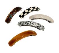 Hair Clips, Women's Hair Pins, 5 pezzi Elegant Elliptical Arc Design Retro Ponytail Clamps for Commuting, Daily Wear, 3,74 x 0,79 x 0,79 pollici, 90 g, PVC e metallo Material