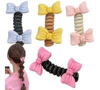 Hair Coils 4 Pack, Spiral Phone Cord Ties Ponytail, No-Damage Elastic Hairs Bands, Ideal Hair Band for Daily Use, Travel, Dance, Workouts, Women, Kids and Teens, 3,15 pollici