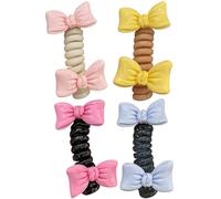 Hair Coils Set, Phone Cord Ties, No Damage Holders, Stretchable Spiral Design, Sturdy Elastic Construction, Ideal for Daily Commuting, Travel, Workout, Dance, School, Work