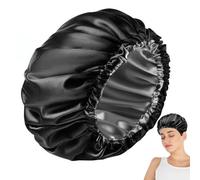 Hair - Cuffia lunga per la cura dei capelli, in raso, doppio strato, regolabile, per la cura dei capelli, impermeabile, morbida cuffia per dormire