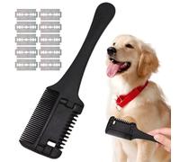 Hair Cutter Comb For Dog Cat, 19cm Easy To Operate Cats Grooming Comb With 10 Versatile Replacement Razors, Long-Lasting Dog Combs Wide Range Of Applications For Cat Puppy Dogs