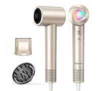 Hair Dryer, 160,000 RPM High-Speed Ionic Blow Dryer with Diffuser, Professional Hairdryer for Fast Drying, 500 Million Negative Ions, Low Noise Compact Hair Blow Dryer for All Hair Types, Gold