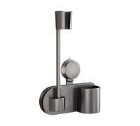 Hair Dryer Holder Wall Mount - Suction Cup Feature, 11 Inch External Manual Device, Weatherproof Shower Toilet Maintenance Component, Durable White Synthetic Fastener | Utility Tool For 15x7cm & Home